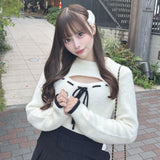 モックネックレイヤード風ニット