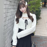 モックネックレイヤード風ニット