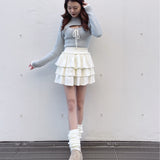 モックネックレイヤード風ニット