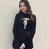 モックネックレイヤード風ニット