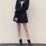 モックネックレイヤード風ニット