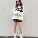 【予約商品 12月下旬発送】ラメリボンロゴジャガードニット