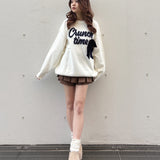 【予約商品 12月下旬発送】ラメリボンロゴジャガードニット