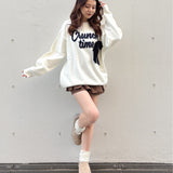 【予約商品 12月下旬発送】ラメリボンロゴジャガードニット