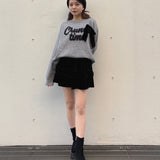 【予約商品 12月下旬発送】ラメリボンロゴジャガードニット