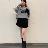 【予約商品 12月下旬発送】ラメリボンロゴジャガードニット