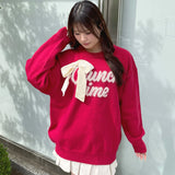 【予約商品 12月下旬発送】ラメリボンロゴジャガードニット