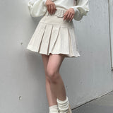 太ベルトプリーツスカート