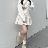 太ベルトプリーツスカート