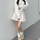 太ベルトプリーツスカート