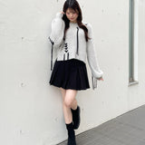 太ベルトプリーツスカート