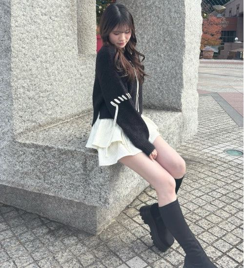 ツイードティアードミニスカート