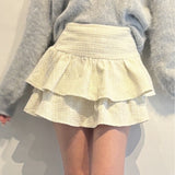 ツイードティアードミニスカート