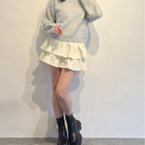 ツイードティアードミニスカート