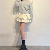 ツイードティアードミニスカート