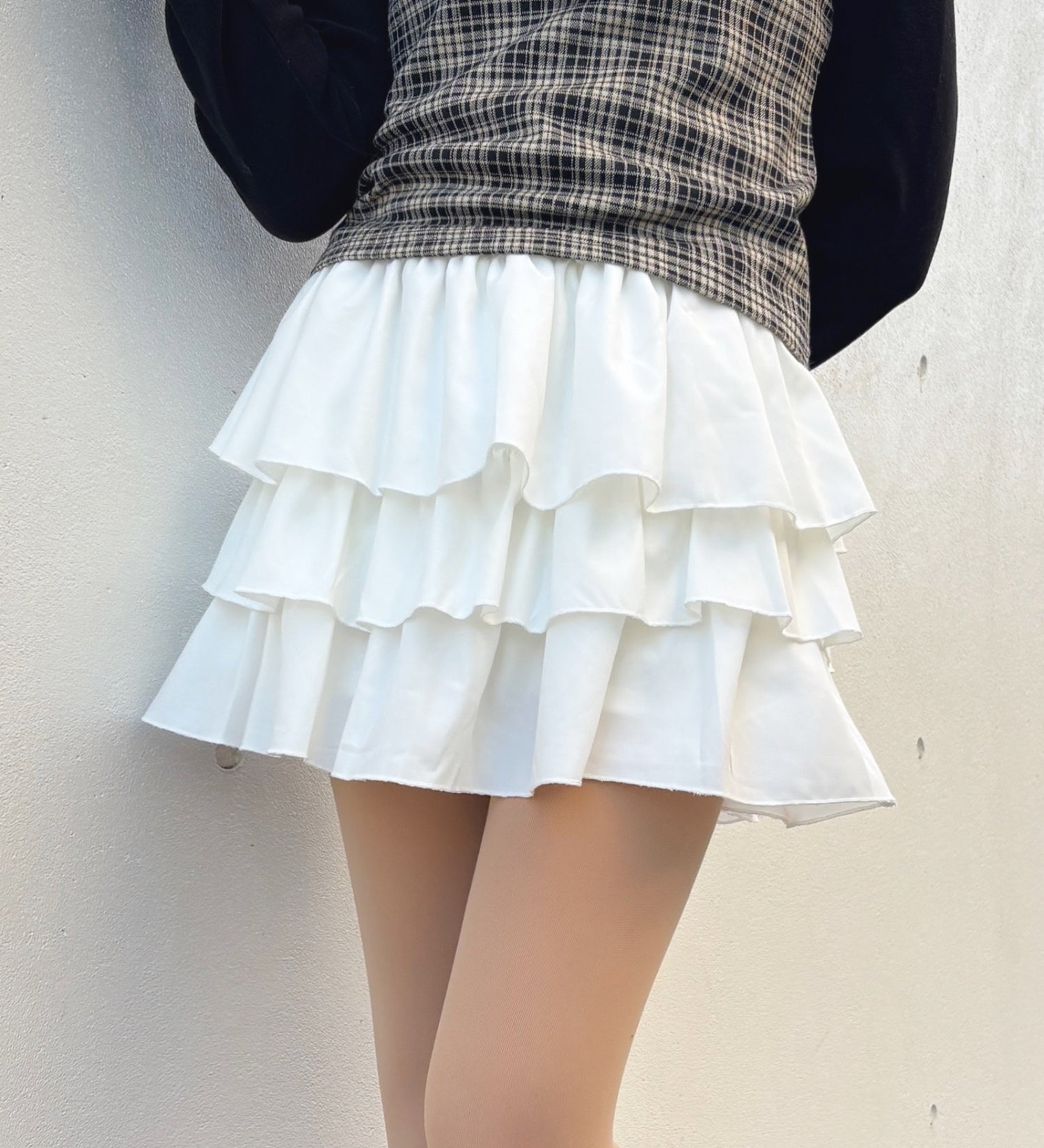 【予約商品 12月下旬発送】レースティアードスカート