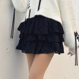 【予約商品 12月下旬発送】レースティアードスカート