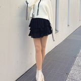 【予約商品 12月下旬発送】レースティアードスカート