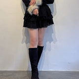 【予約商品 12月下旬発送】レースティアードスカート