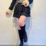 【予約商品 12月下旬発送】レースティアードスカート