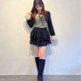 【予約商品 12月下旬発送】レースティアードスカート