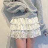 【予約商品 12月下旬発送】レースティアードスカート