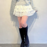 【予約商品 12月下旬発送】レースティアードスカート
