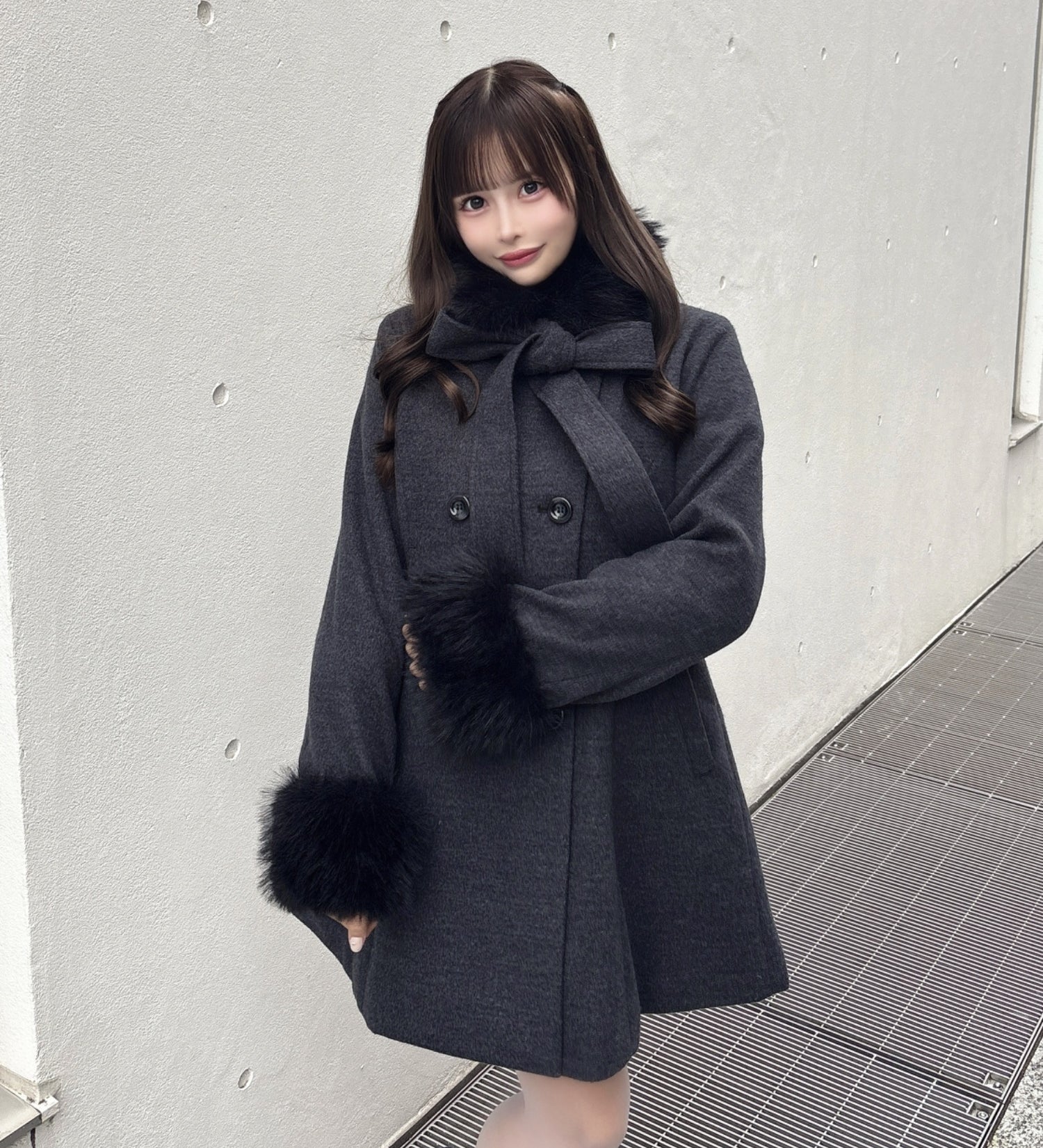 【予約商品 12月中旬発送】ボウタイウールコート