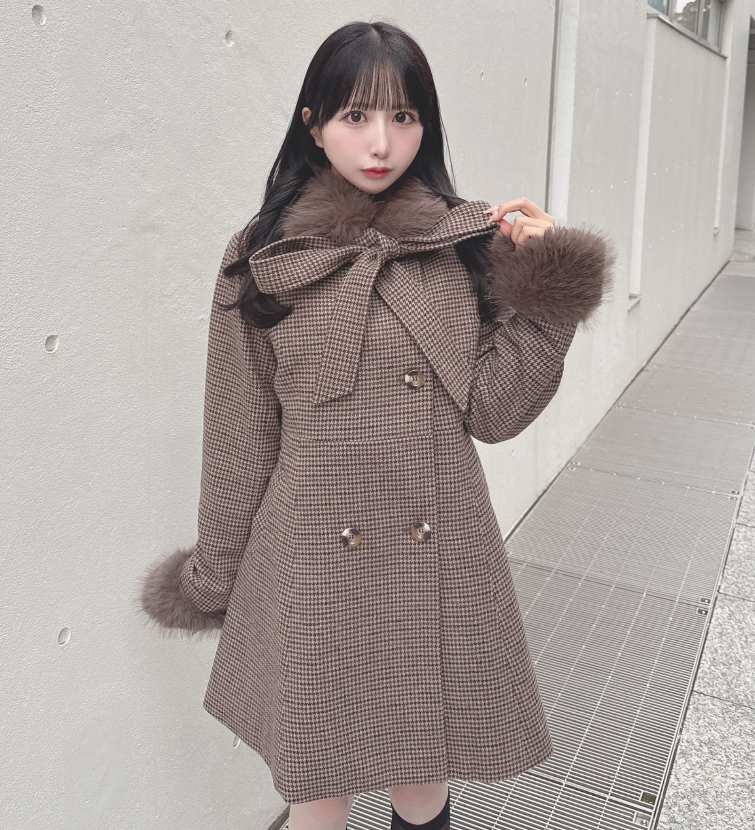 【予約商品 12月中旬発送】ボウタイウールコート