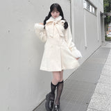 ボウタイウールコート