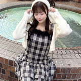 ファー付きキャミワンピース