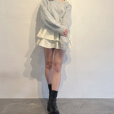 ベロアリボンワンショルニット