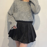 ベロアリボンワンショルニット