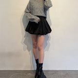 ベロアリボンワンショルニット