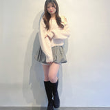 ベロアリボンワンショルニット