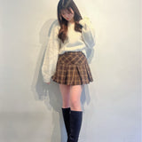 ベロアリボンワンショルニット