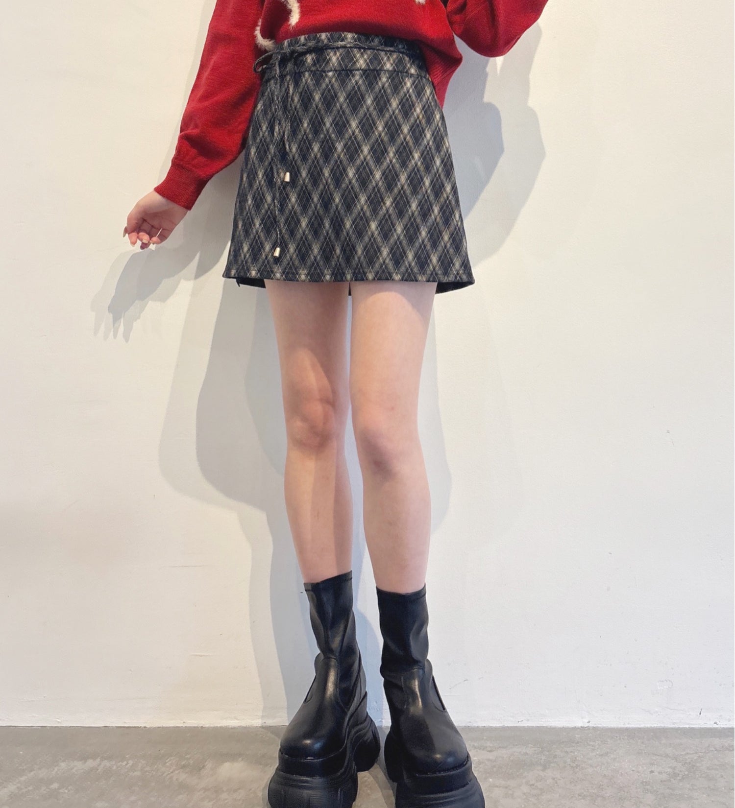 【予約商品 12月中旬発送】サイドスリット台形スカート