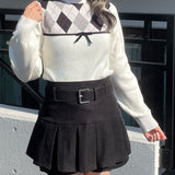 【予約商品 11月下旬発送】アーガイルリボンニット