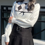 【予約商品 11月下旬発送】アーガイルリボンニット