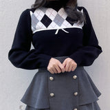 【予約商品 11月下旬発送】アーガイルリボンニット