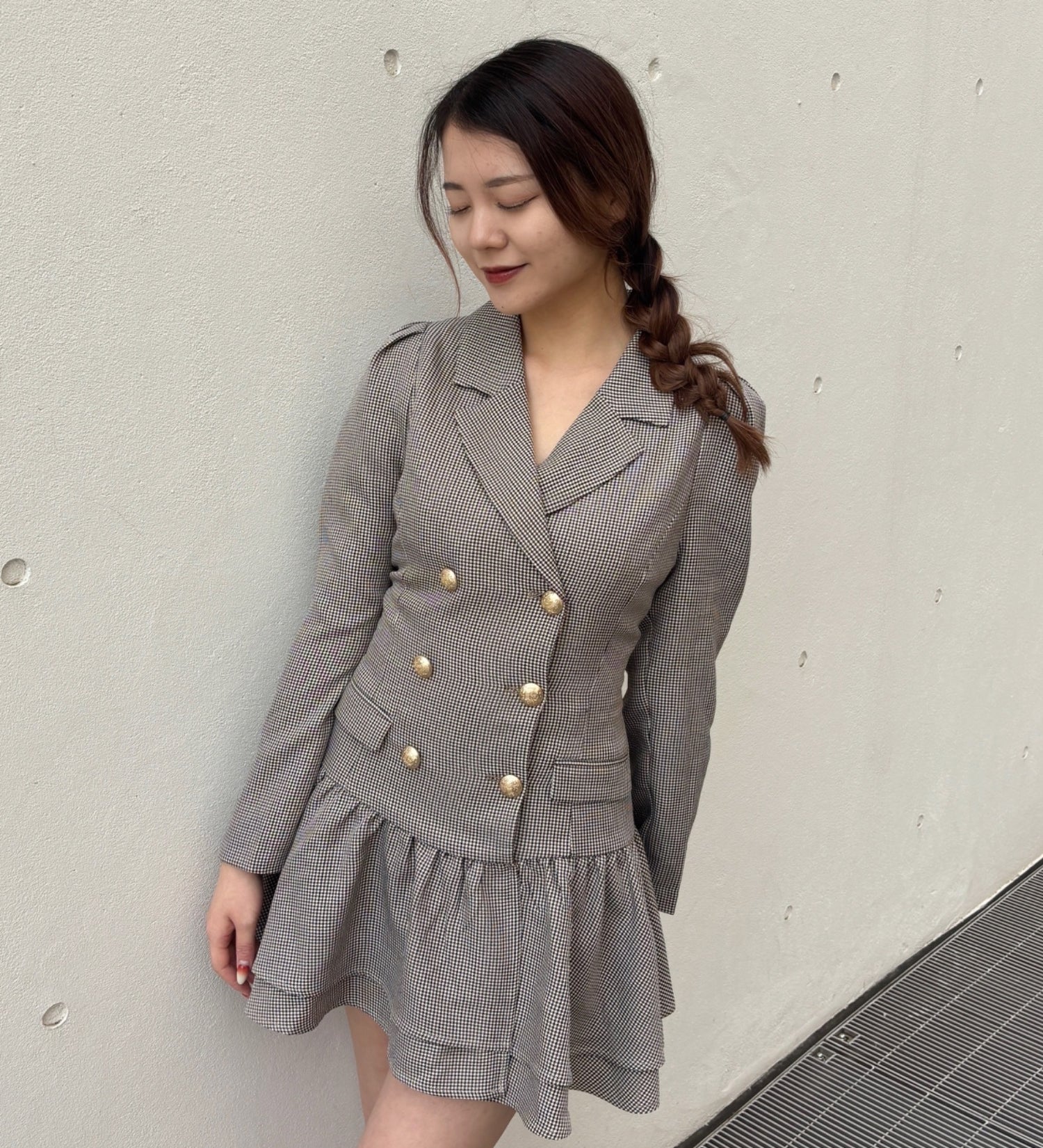 【予約商品 1月上旬発送】ロー切り替えテーラーワンピース