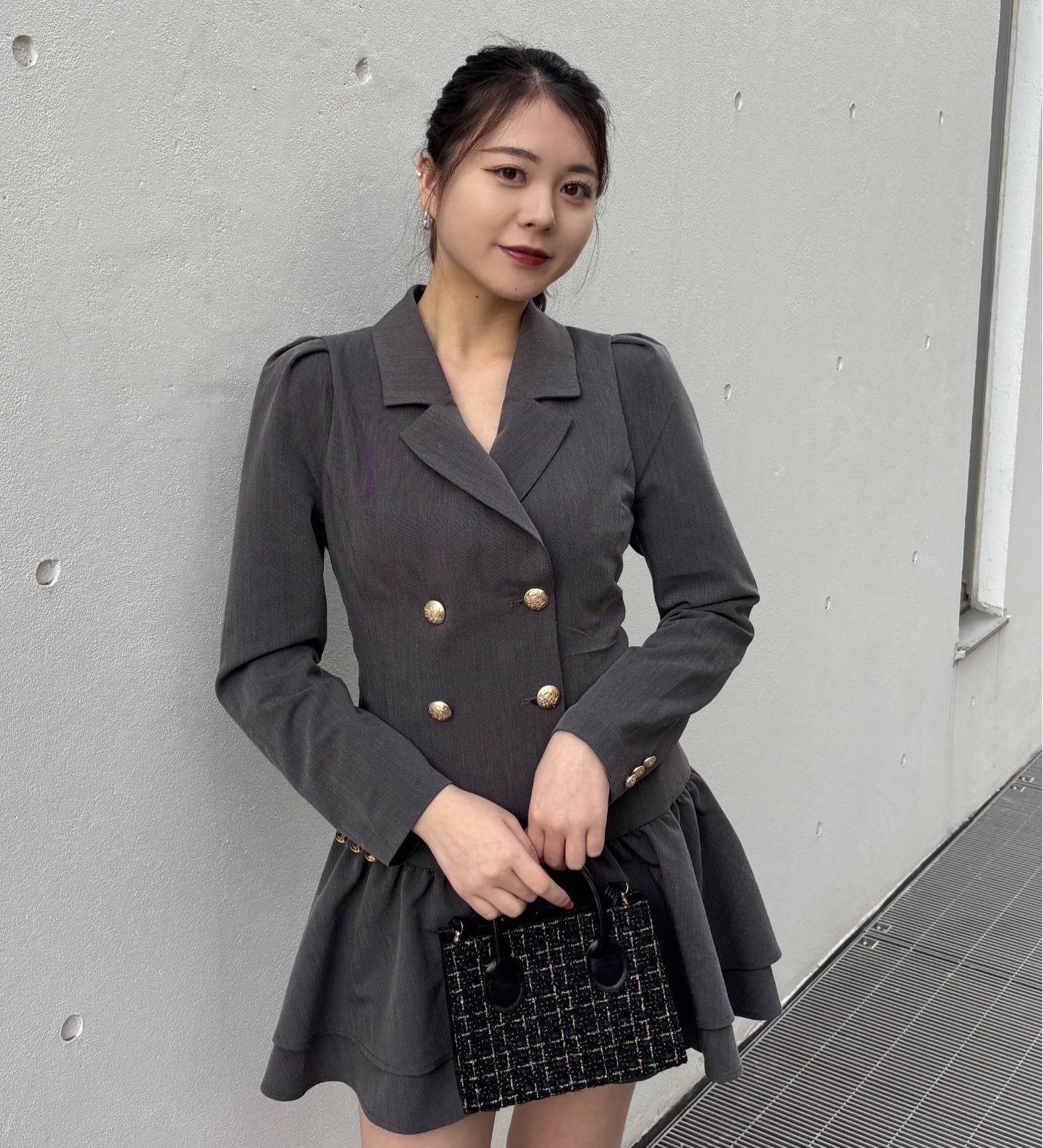 【予約商品 1月上旬発送】ロー切り替えテーラーワンピース