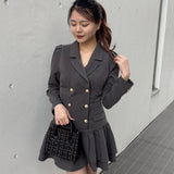 【予約商品 1月上旬発送】ロー切り替えテーラーワンピース