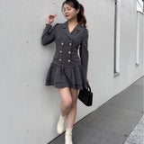 【予約商品 1月上旬発送】ロー切り替えテーラーワンピース