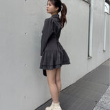 【予約商品 1月上旬発送】ロー切り替えテーラーワンピース