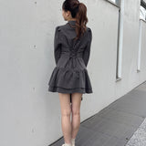 【予約商品 1月上旬発送】ロー切り替えテーラーワンピース