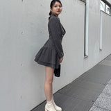 【予約商品 1月上旬発送】ロー切り替えテーラーワンピース