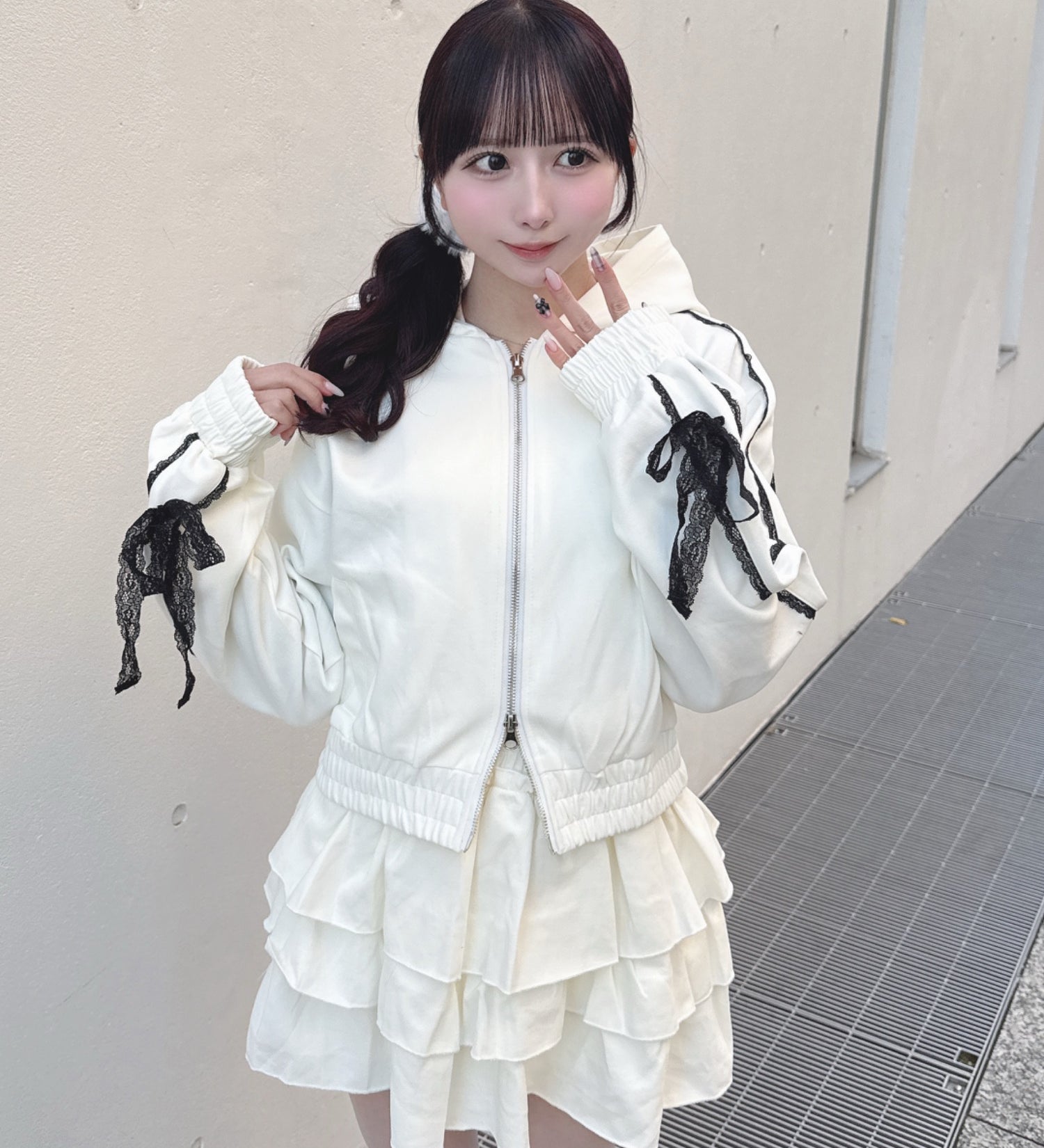 【セットアップ割♡対象商品】
レースラインパーカー