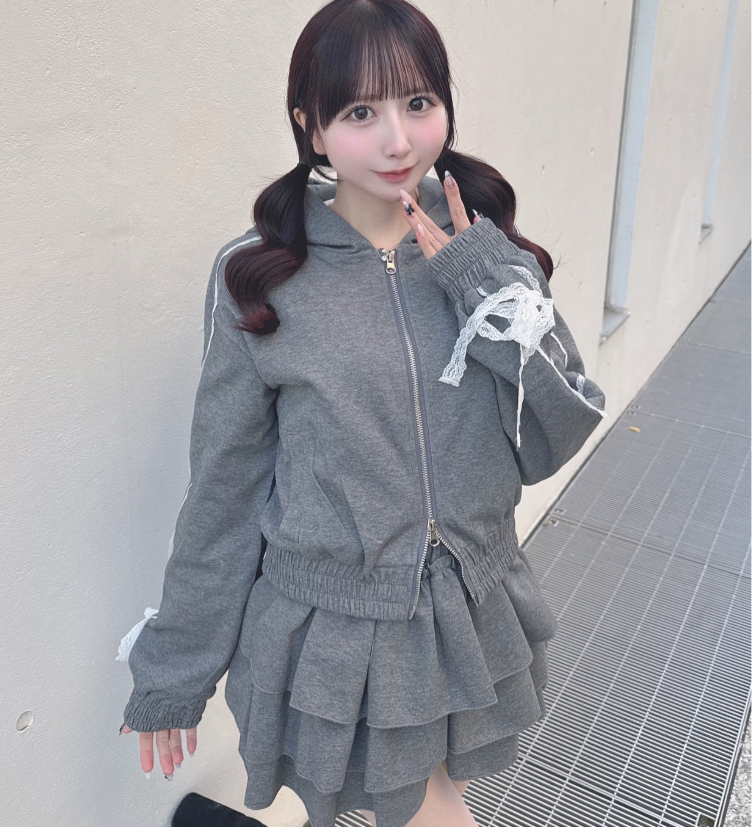 【セットアップ割♡対象商品】
レースラインパーカー