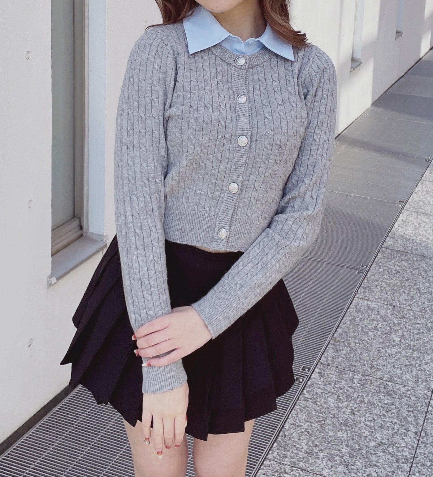 【予約商品 1月下旬発送】ドッキングニットカーデ